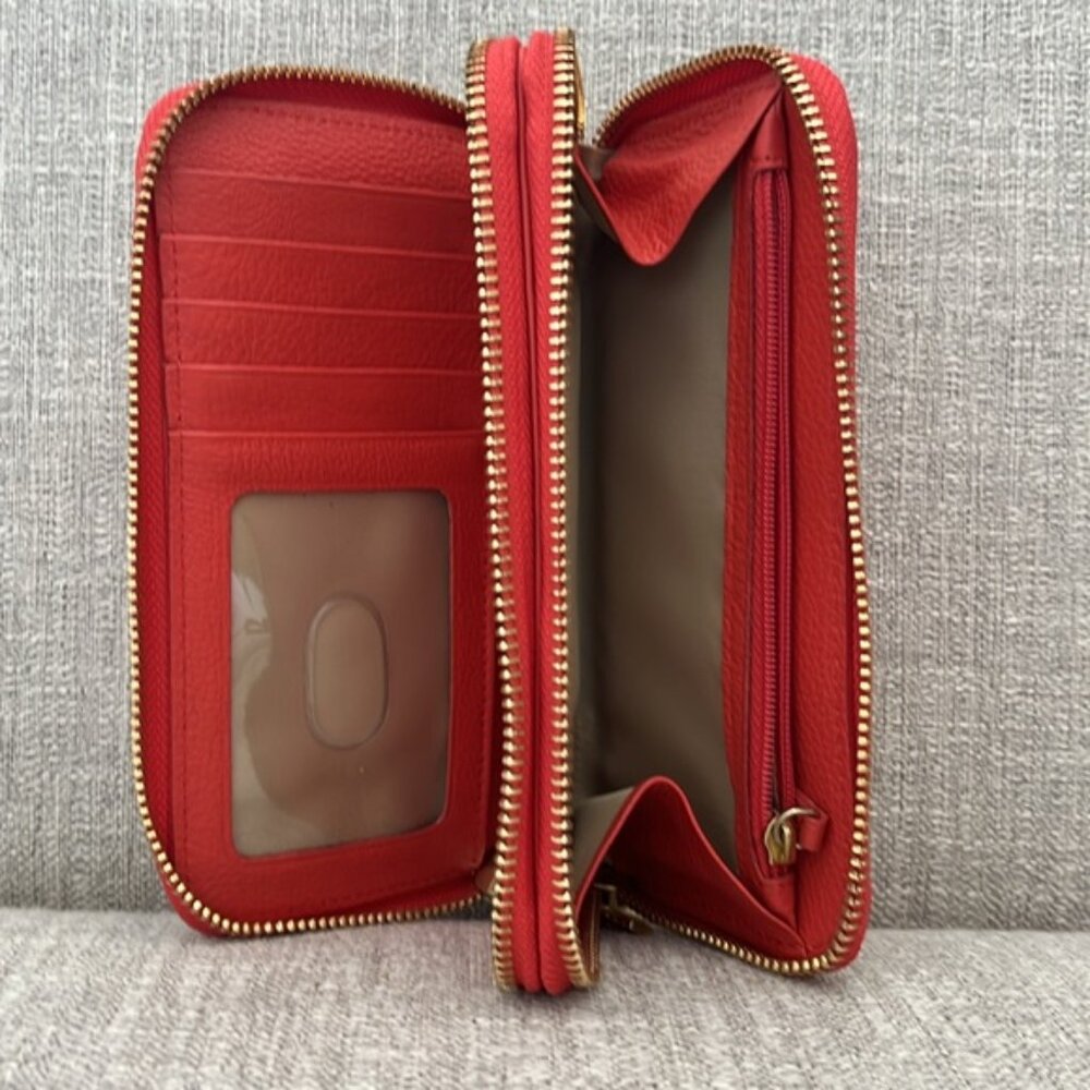 BRAHMIN | SMALL LINCOLN SATCHEL WITH MATCHING WALLET | CORAL NEPAL - Picture 8 of 11